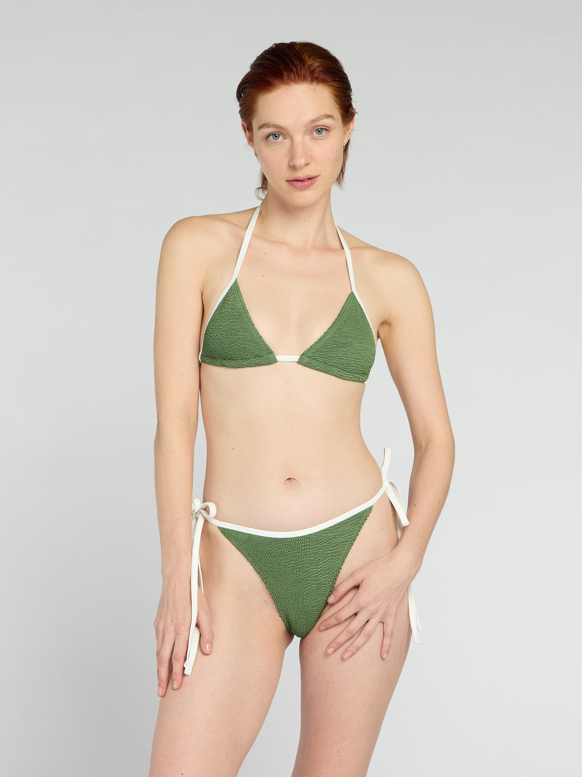 Mini Zera Tie Sides Two-Piece in Juniper/Neutro