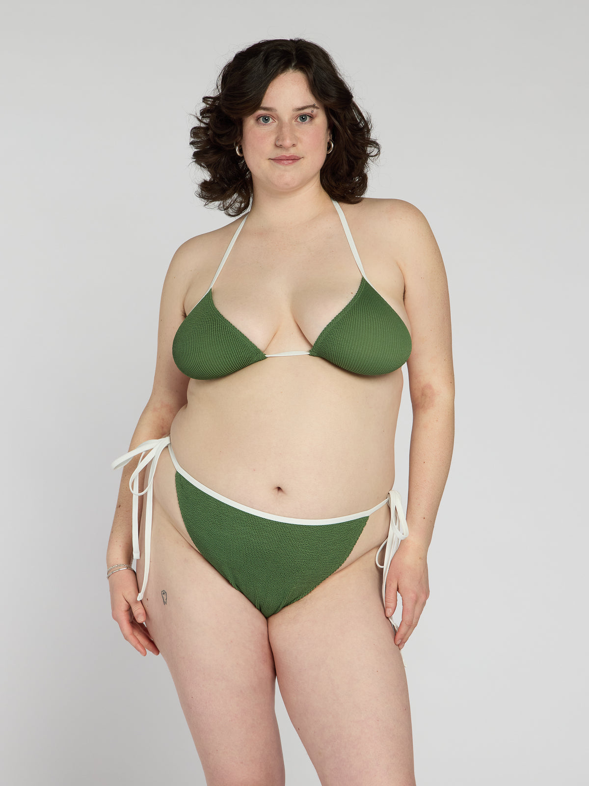 Mini Zera Tie Sides Two-Piece in Juniper/Neutro